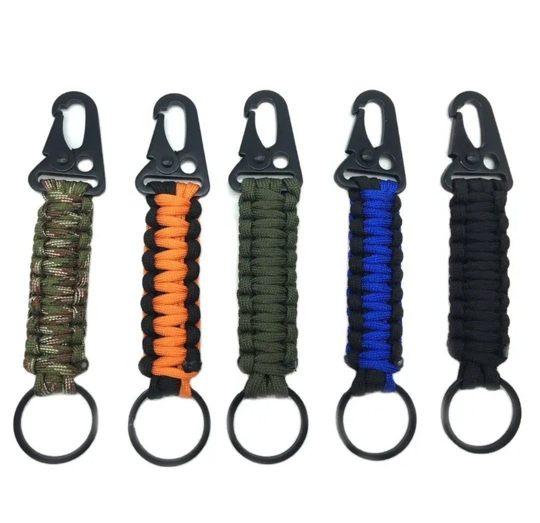 Tactical Paracord Keychain with HK Clip - Rugged EDC Key Fob and Lanyard