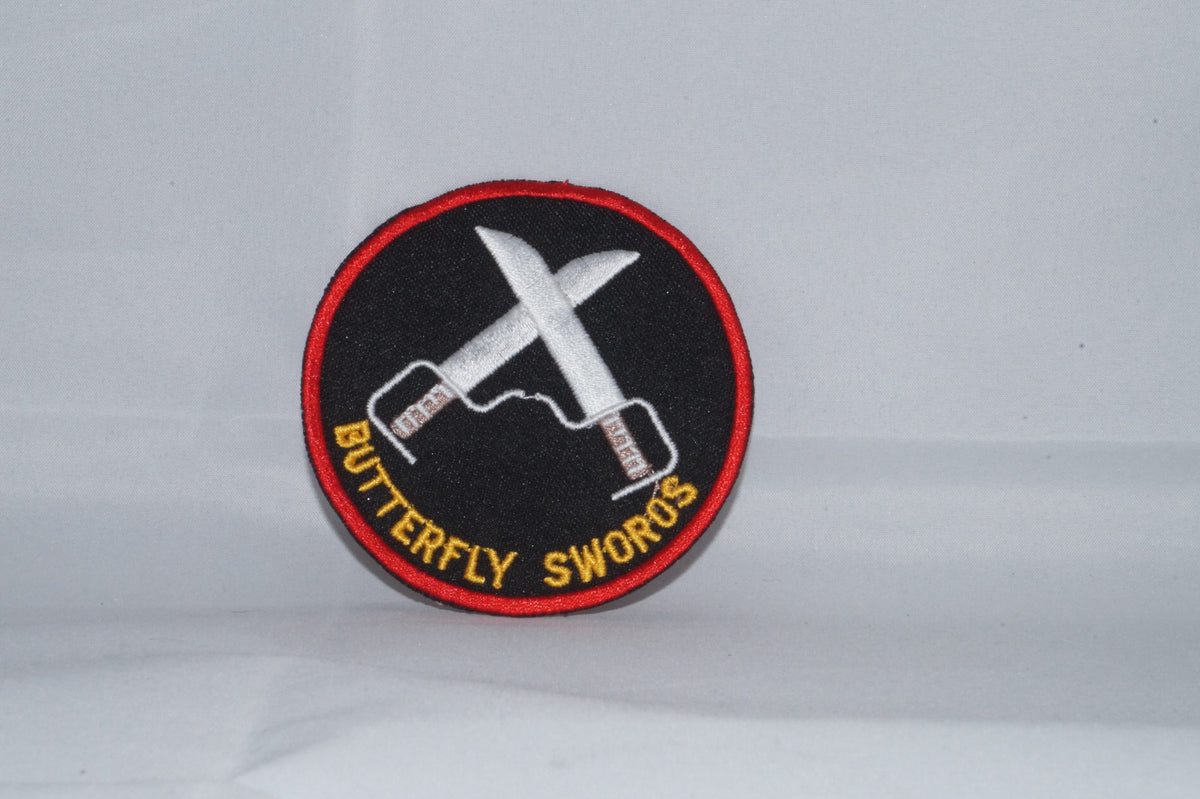 Martial Arts Patch - Butterfly Sword 3" Diameter Sew-On Patch