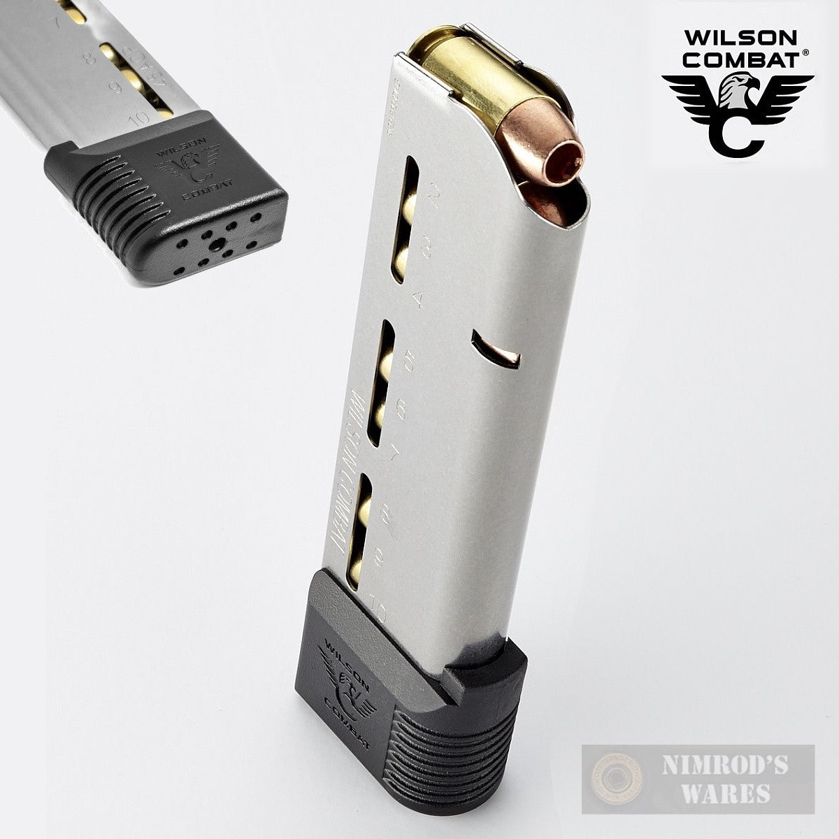 Wilson Combat 1911 .45 ACP 10-Round Railed Magazine - Stainless Steel