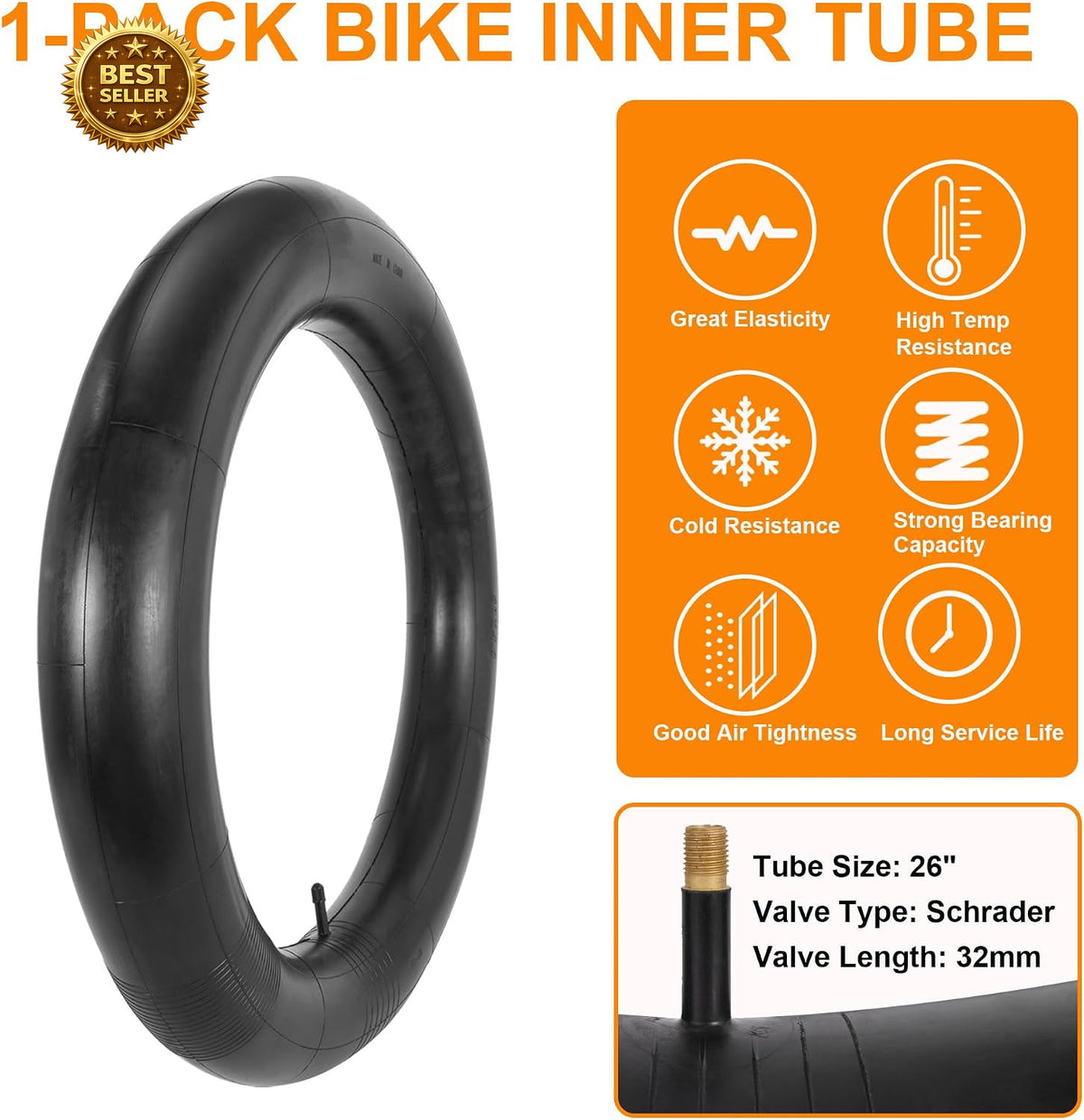26x4.0 Fat Bike Tire and Inner Tube Set - Mountain & E-Bike Replacement