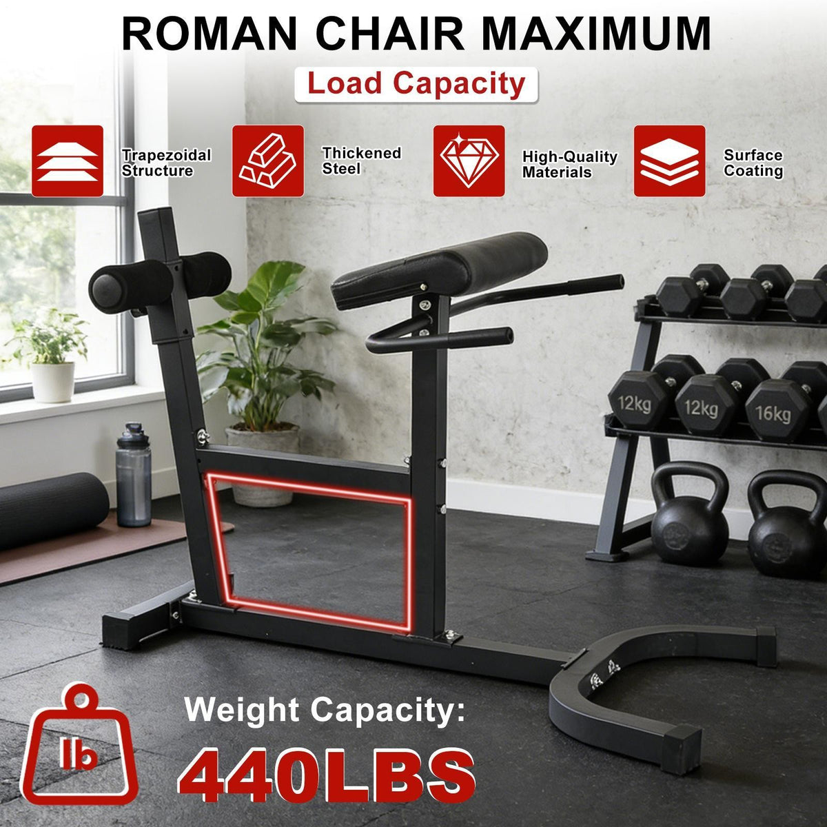 Adjustable Back Extension Bench for Core and Lower Body Workout