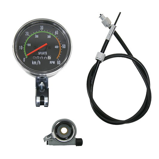 Mechanical Bicycle Speedometer with Hardware - Analog Odometer for MTB & Fitness Bikes