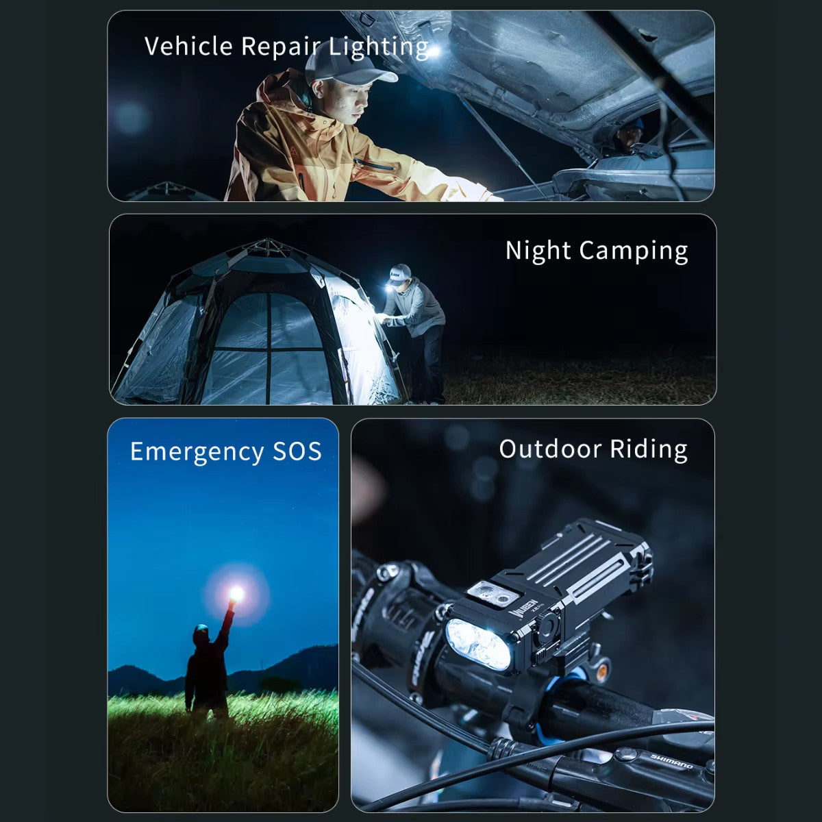 Rechargeable LED Flashlight 1500LM Waterproof Magnetic Emergency Light