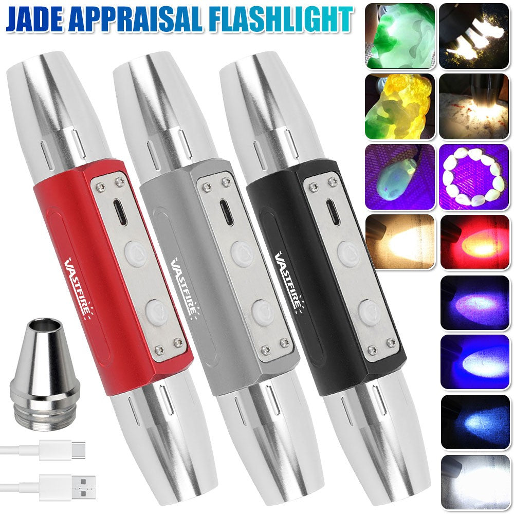 6-in-1 Gemstone Identification LED Flashlight for Gemologists and Jewelry Inspection