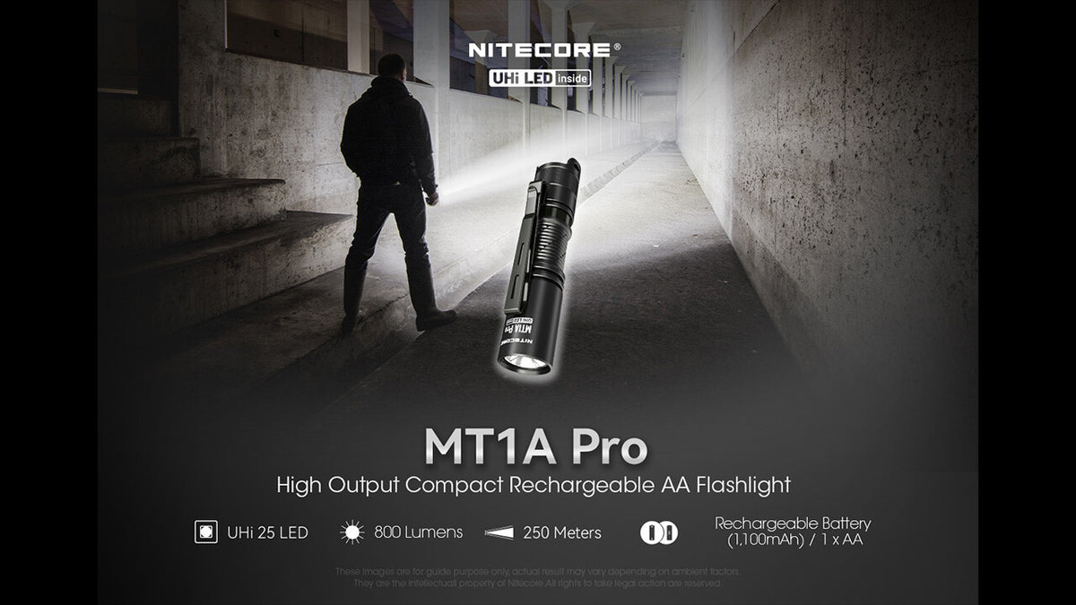 Rechargeable LED Flashlight 800 Lumens Waterproof Compact EDC Torch