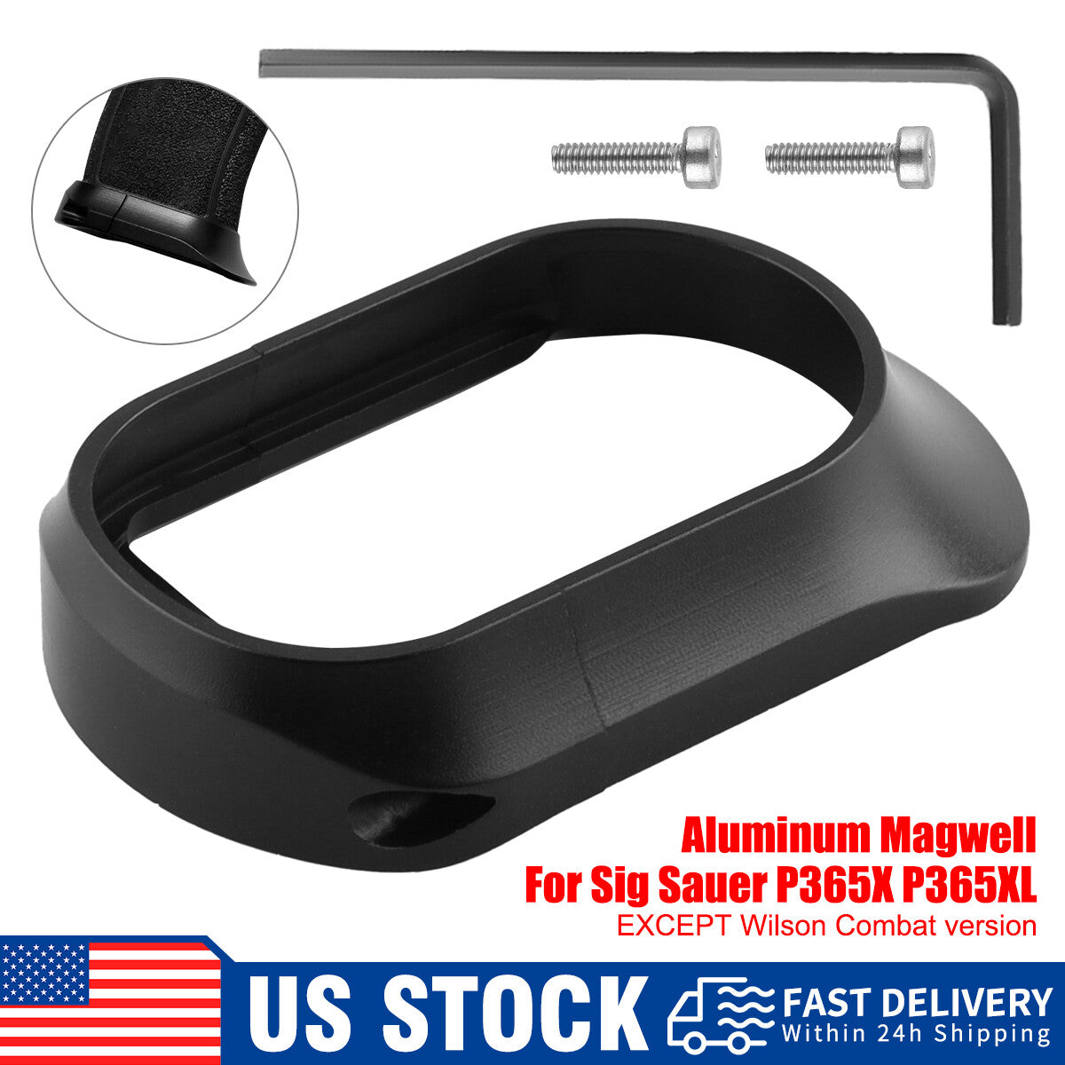 Aluminum Magwell for Sig Sauer P365X P365XL No Backstrap - Fast Mag Change