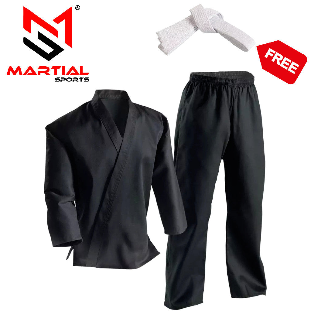 Lightweight Karate Taekwondo Uniform Gi with Free Belt - Multiple Sizes