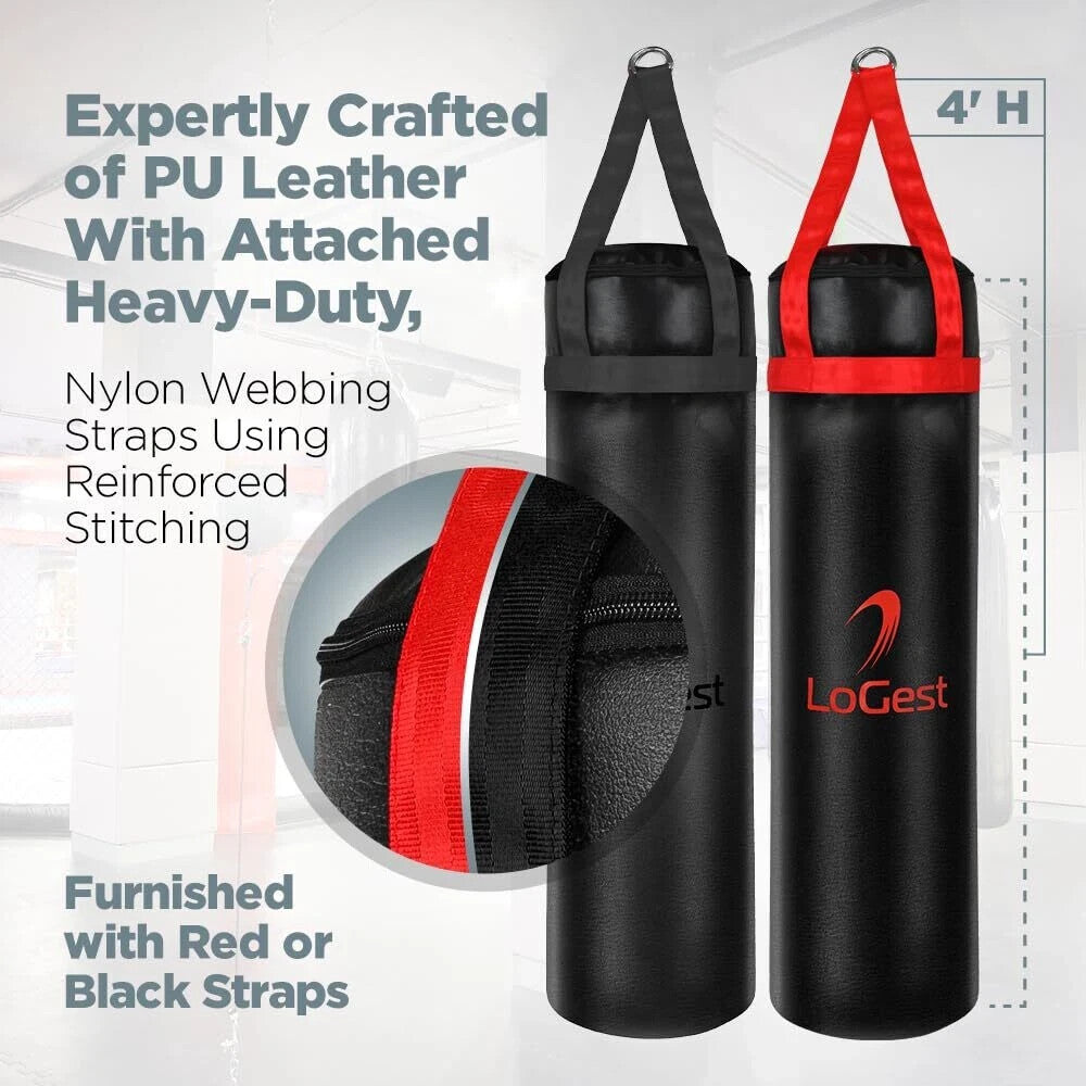 Unfilled 100 Lb Heavy Punching Bag for MMA, Boxing, Kickboxing Training