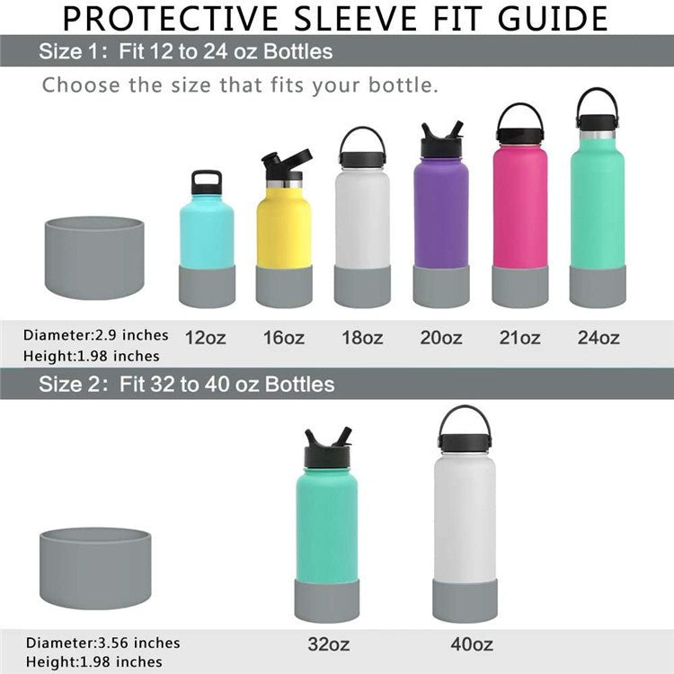 Protective Silicone Bottle Sleeve for Hydro Flask - Anti-Slip Bottom Cover