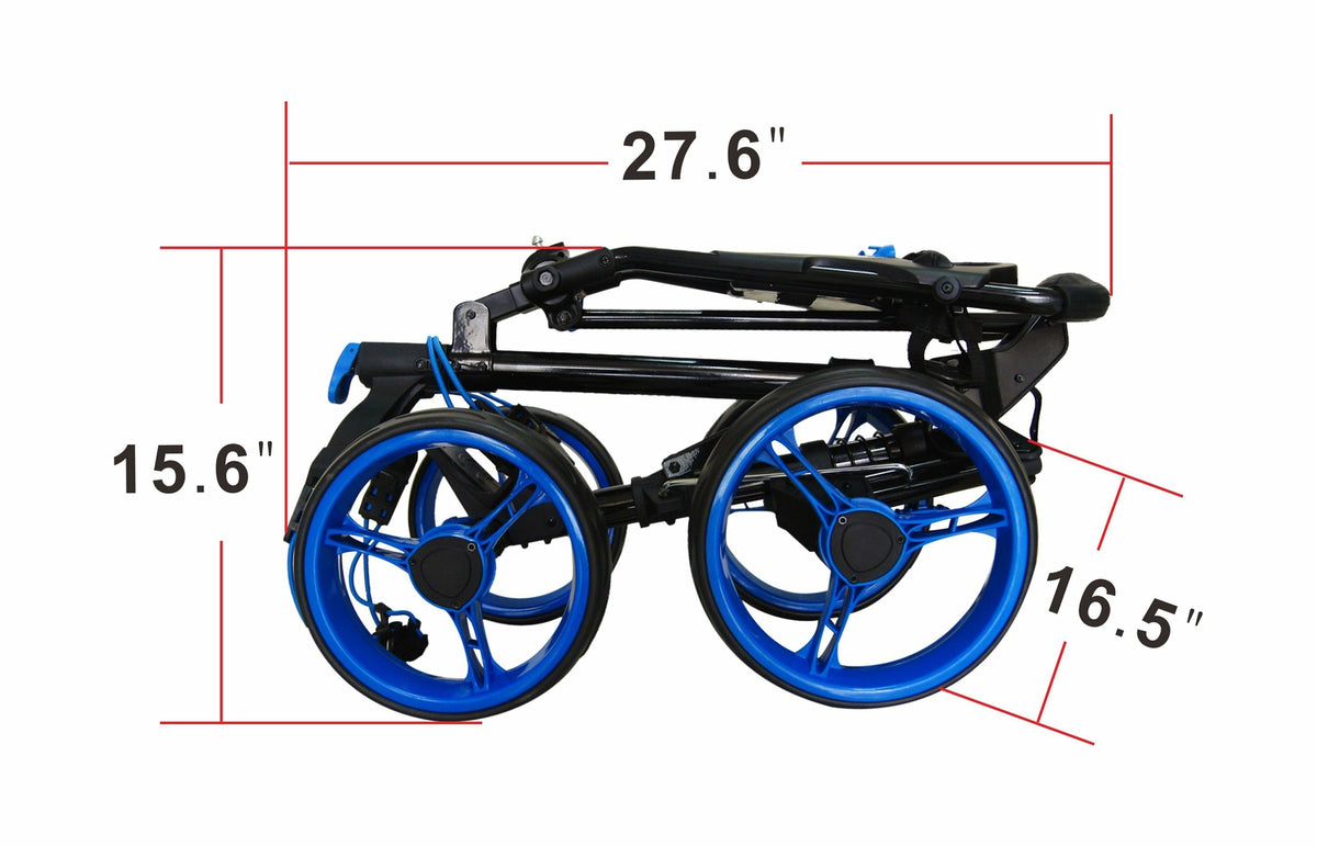Quick-Fold 4 Wheel Folding Golf Push Cart with Foot Brake and Adjustable Handle