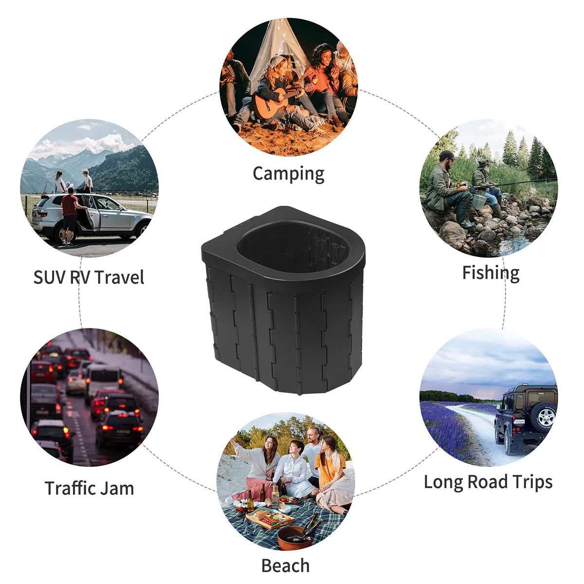Foldable Camping Toilet with Carry Bag - Portable Travel Potty for Hiking & Road Trips