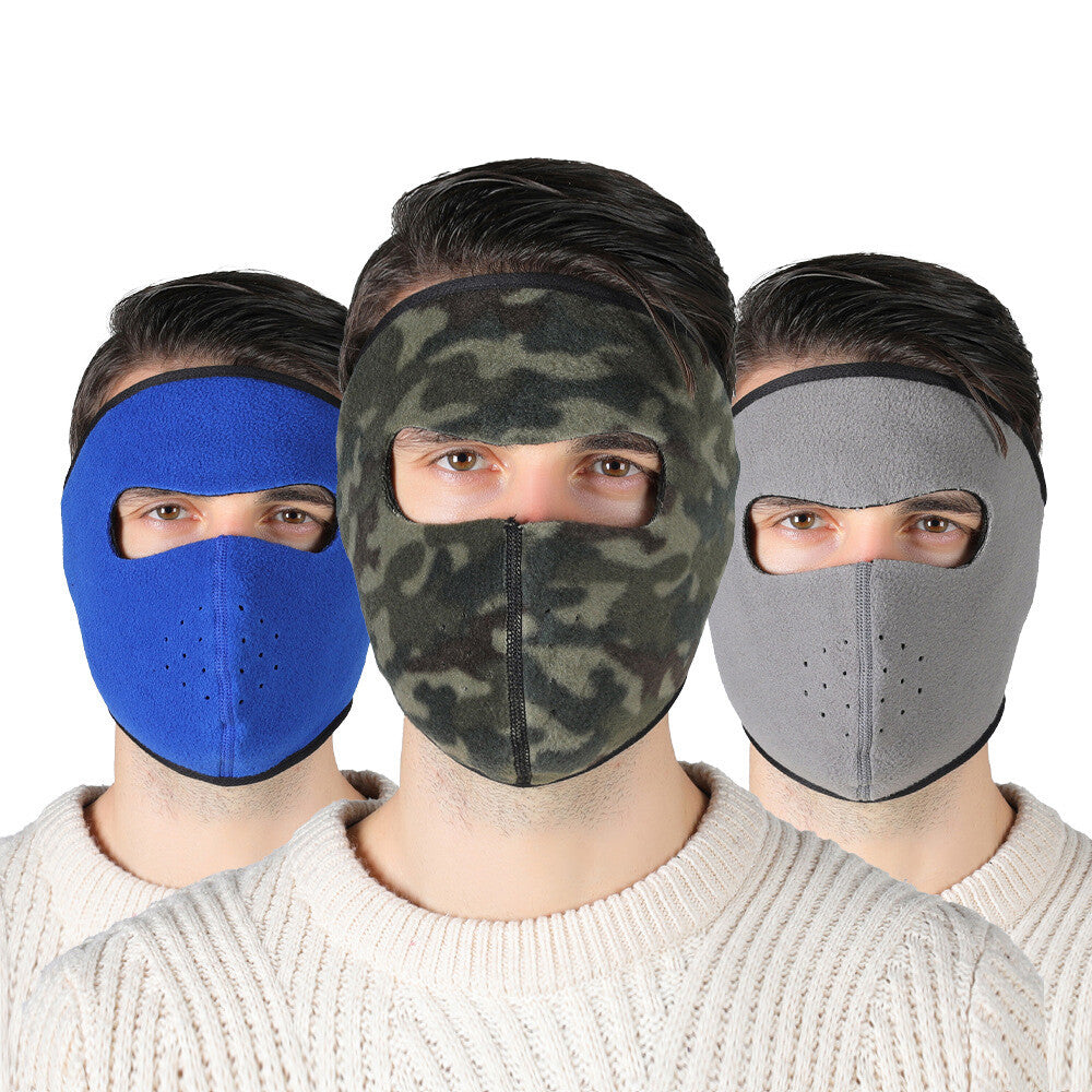Winter Fleece Motorcycle Face Mask - Breathable Windproof Ski Mask for Cold Weather