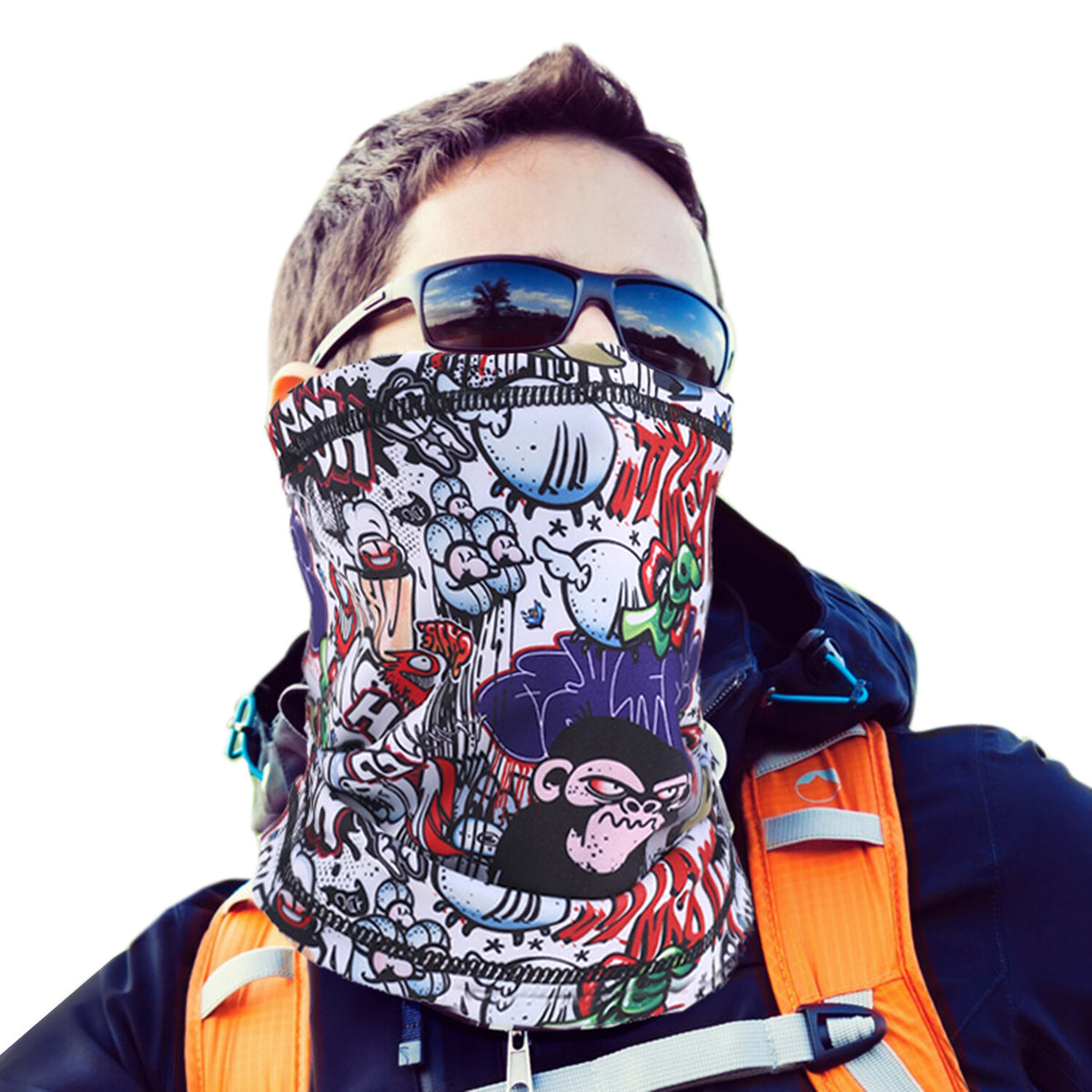 3D Print Fleece Neck Warmer Gaiter Winter Face Mask Scarf for Outdoor Sports