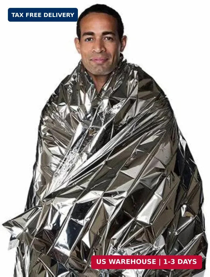 Emergency Mylar Thermal Blankets 12 Pack Waterproof Windproof Survival Blankets