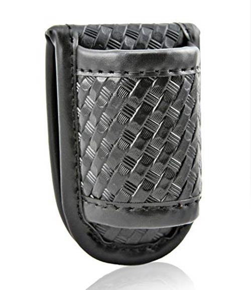 Duty Belt Flashlight Holder - Basketweave Synthetic Leather, Fits 2-2.25 inch Belts