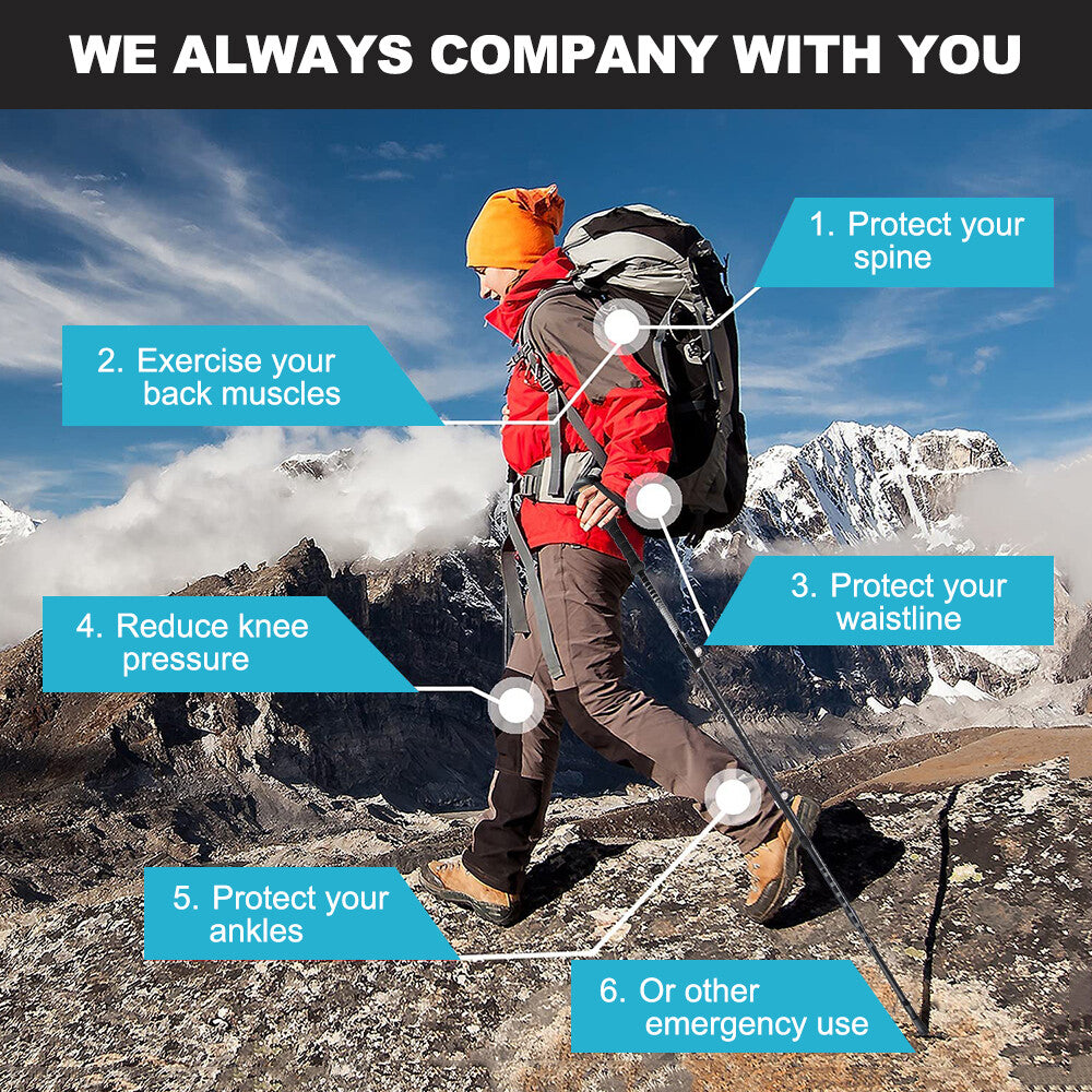 Lightweight Collapsible Hiking Poles with Anti-Shock & Ergonomic Grip