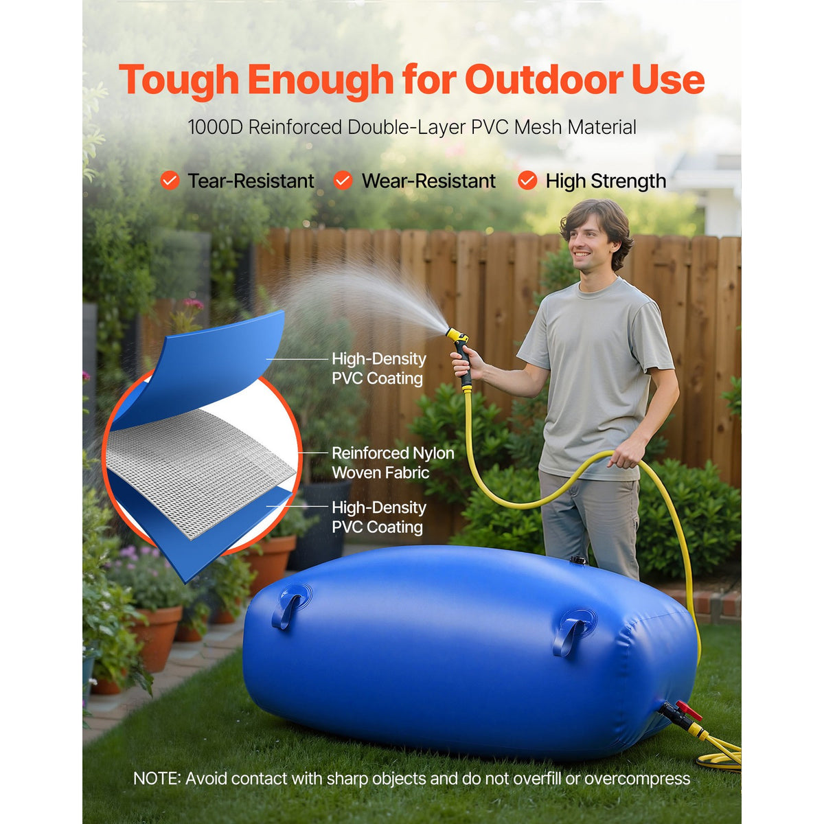 87.2 Gallon Foldable Water Storage Bladder with PVC Reservoir Bag