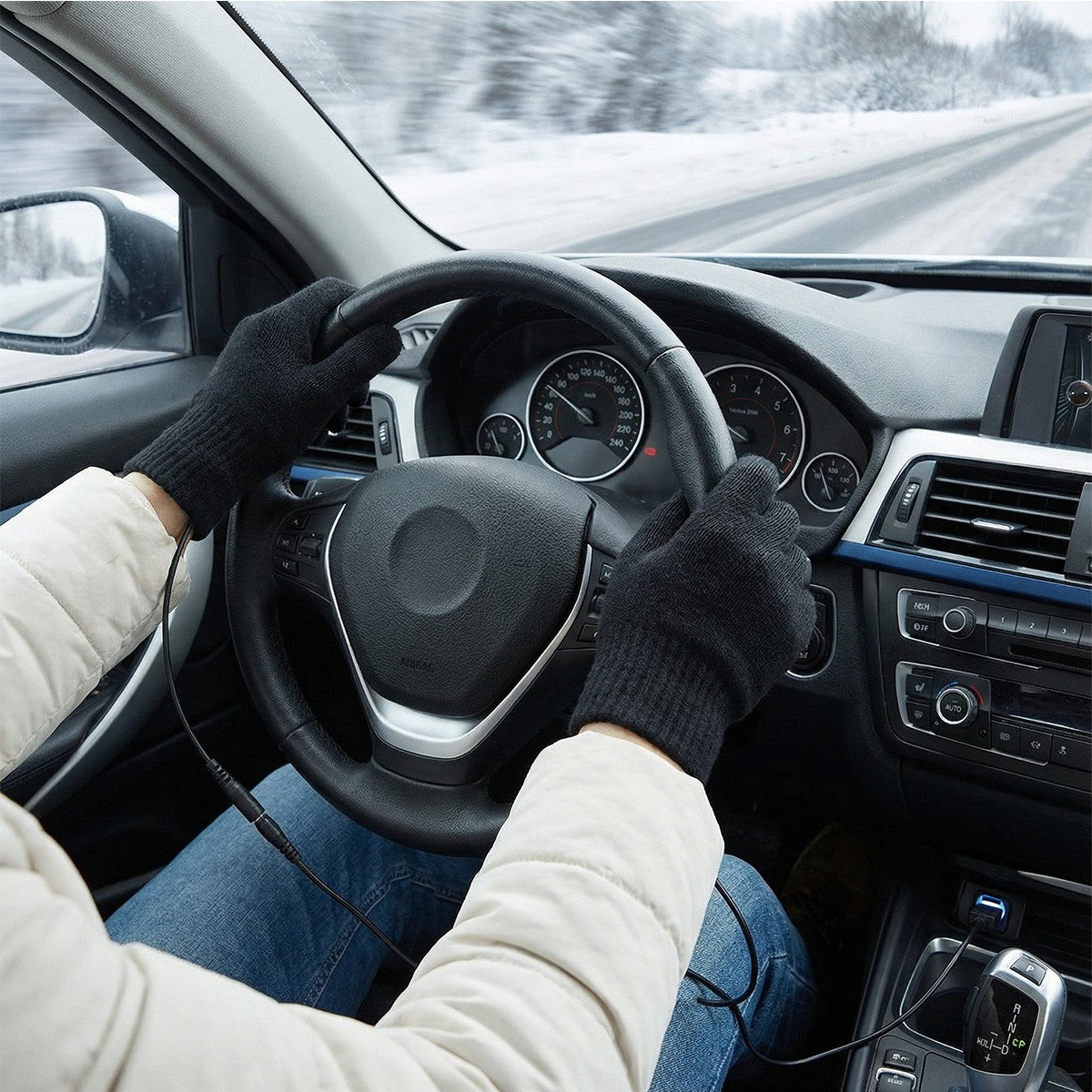 USB Heated Gloves for Men Women Winter Touchscreen Windproof Electric Heating