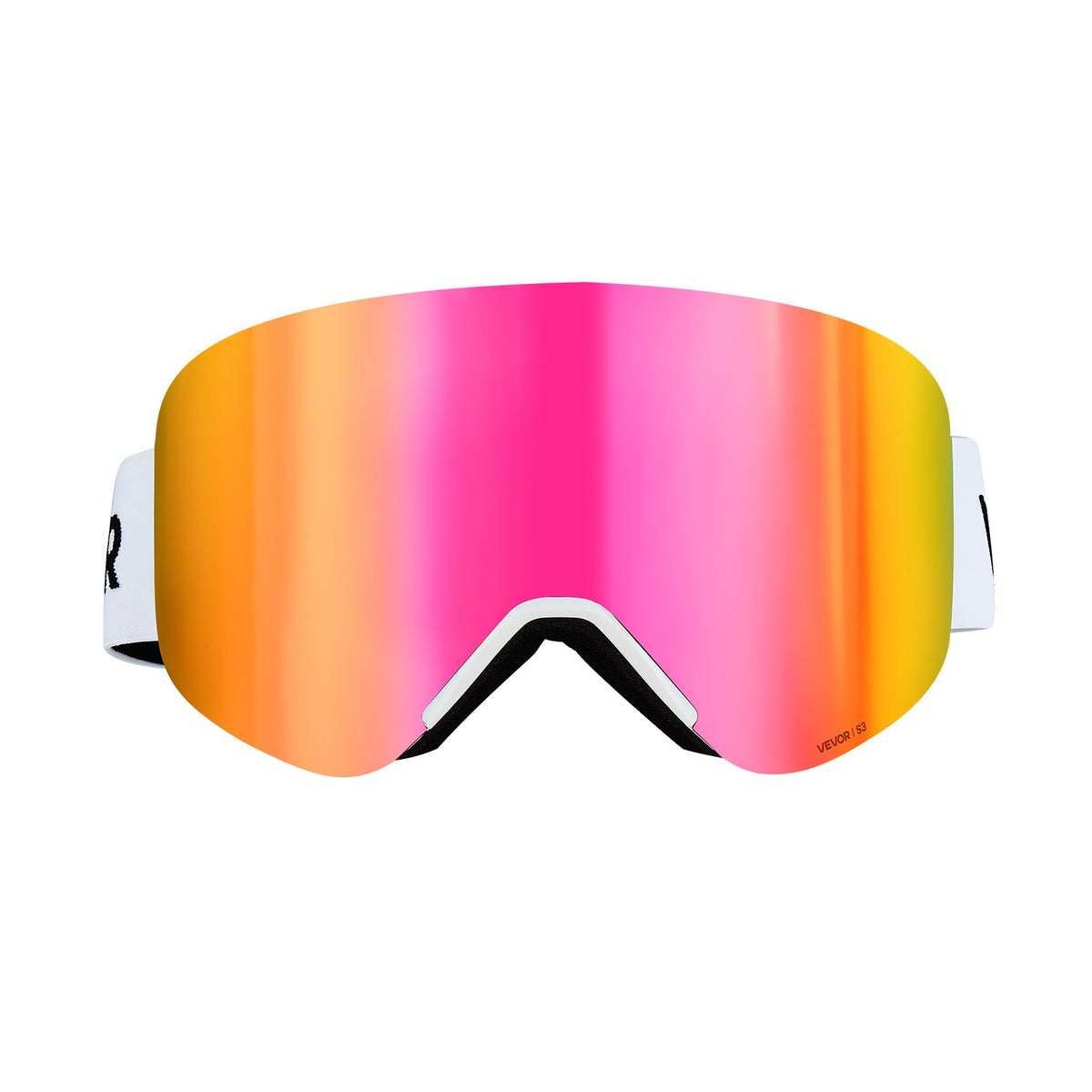 Magnet Cylindrical Ski Goggles with Pink Revo Coating - Snowboard & Snow Skiing