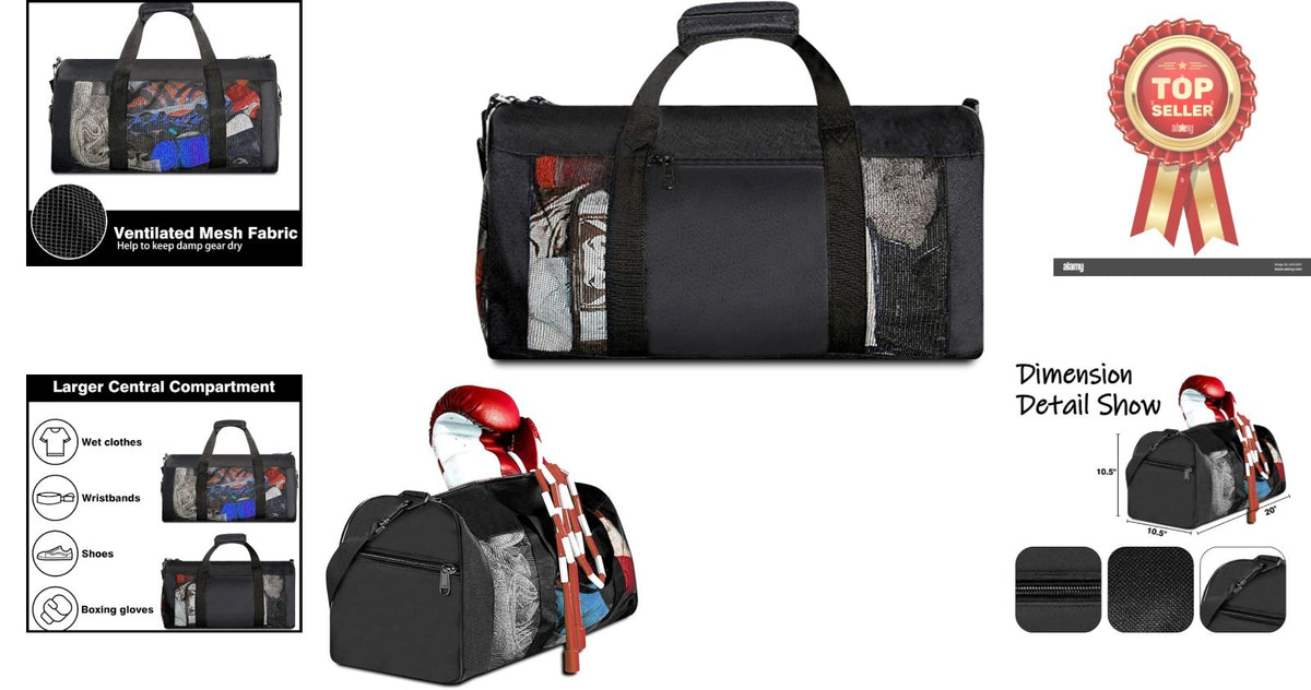 Sports Duffle Bag for MMA, Karate & Travel - 20 x 10.5 Inches