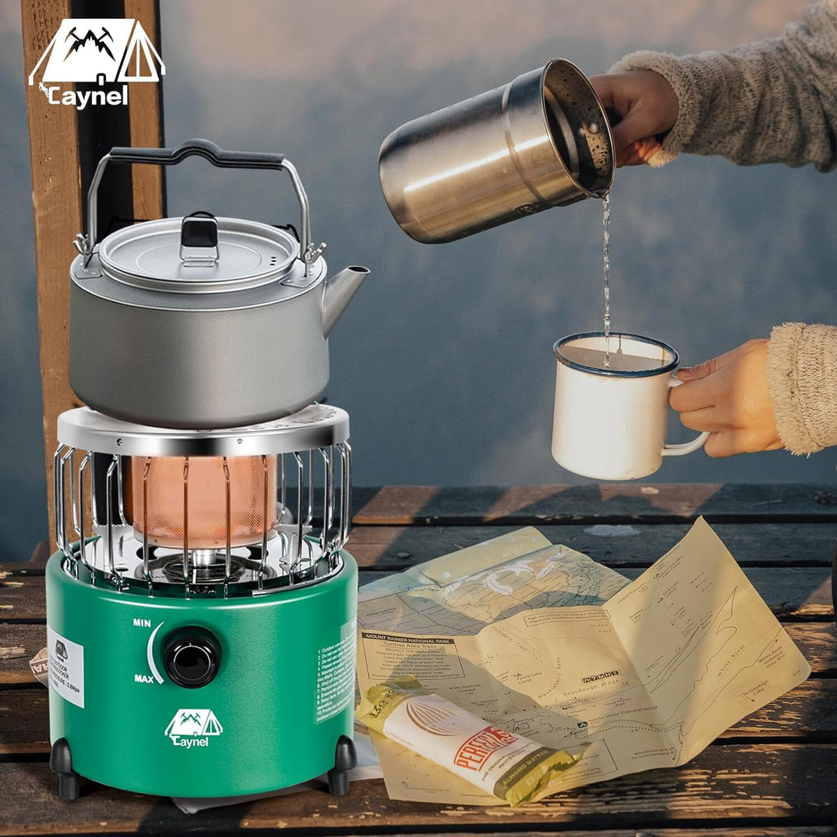 2-in-1 Portable Propane Gas Heater and Camping Stove Indoor Outdoor