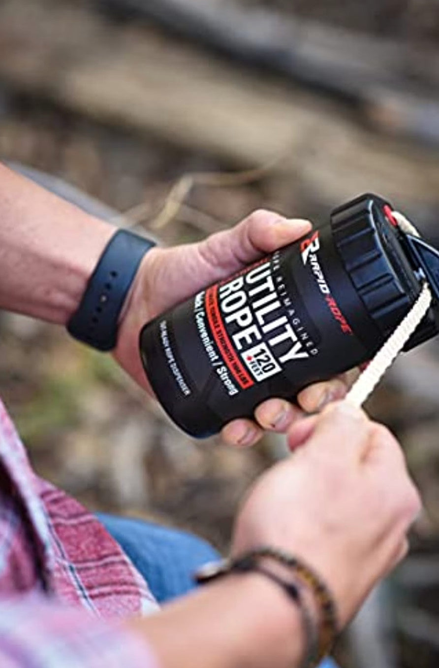 120ft Flat Tactical Paracord Canister with Built-In Cutter - Made in USA, 1100lb Test