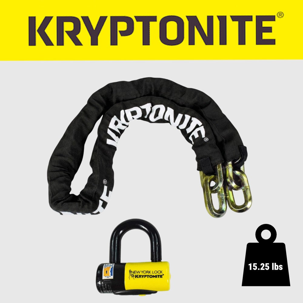 Kryptonite Bicycle Chain Lock with Disc Lock 150cm x 14mm Security