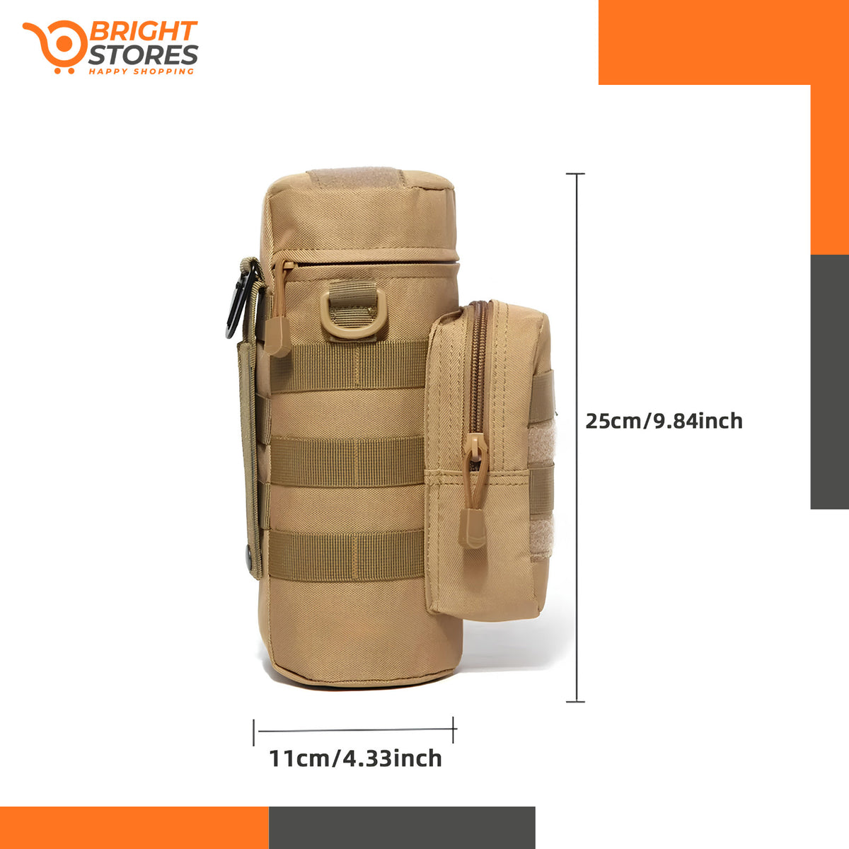 Tactical MOLLE Water Bottle Pouch Holder for Camping Hiking Outdoor Gear