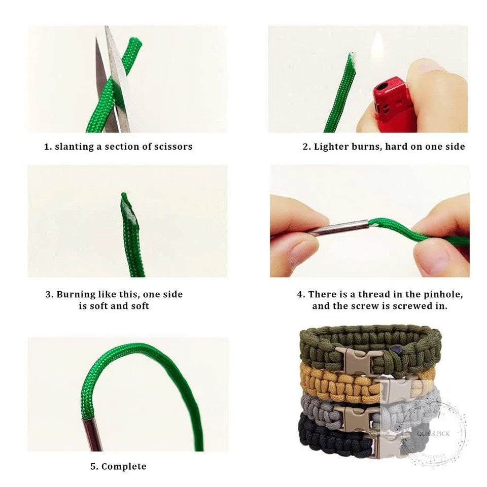 14-Piece Paracord Knotting and Weaving Tool Set Stainless Steel Needles