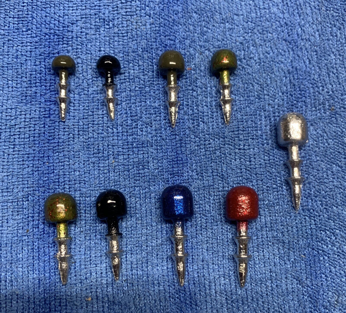 Fishing Nail Weights 10 Pack - Wacky Rig, Urchin Bait, Coike, Worm Nose