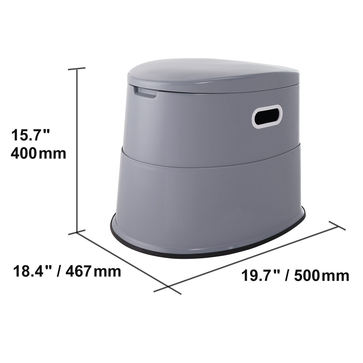 Portable Camping Toilet with Detachable Inner Bucket, Phone Shelf & Paper Holder