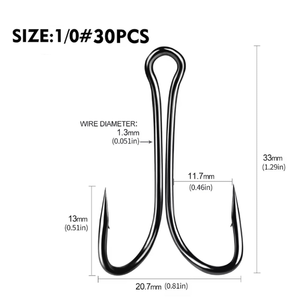 Double Fishing Hooks Carbon Steel Durable Toad Frog Hook Set - Multiple Sizes