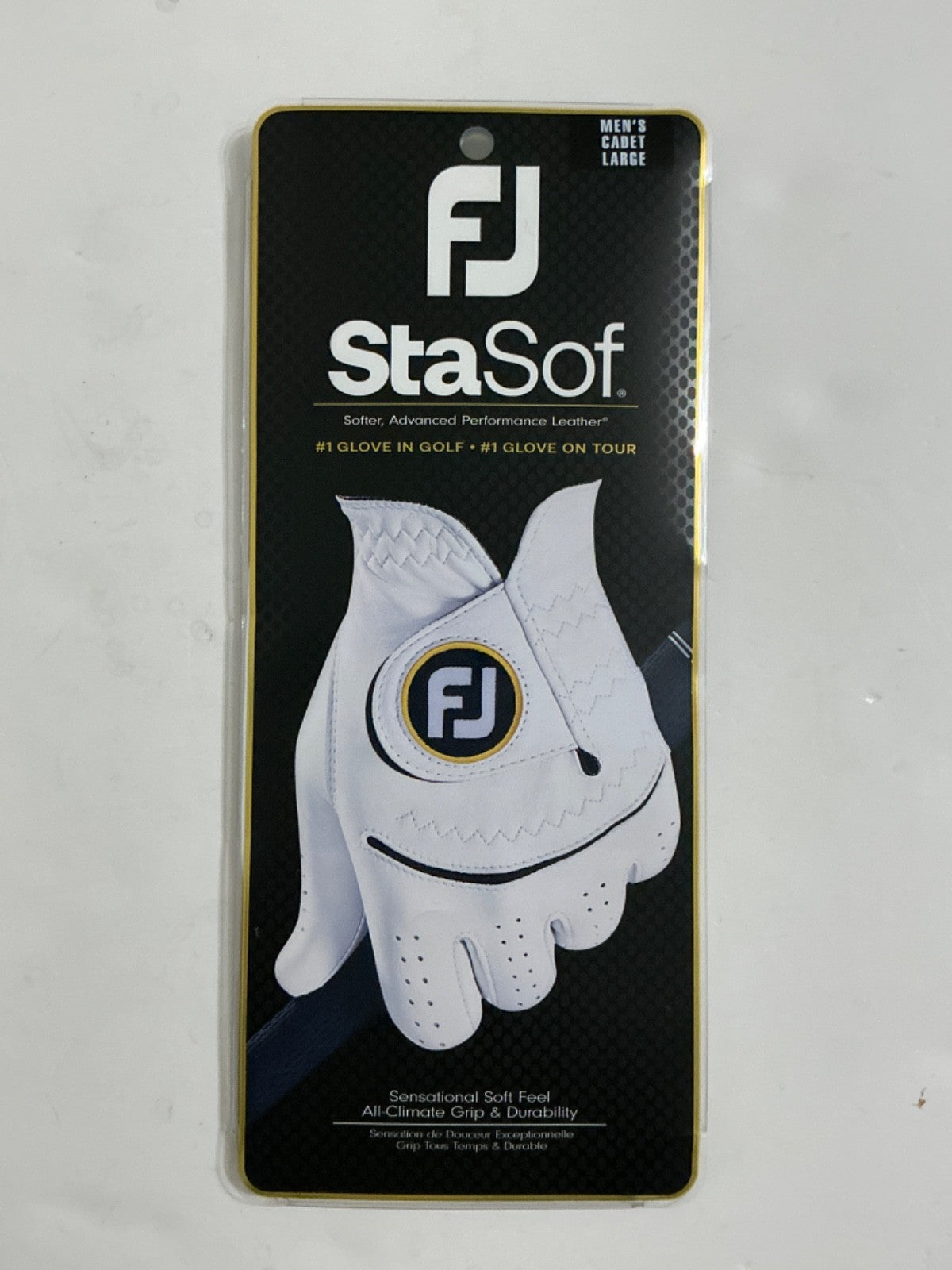 Golf Glove Men Left Hand Pearl White Cabretta Leather Performance Fit