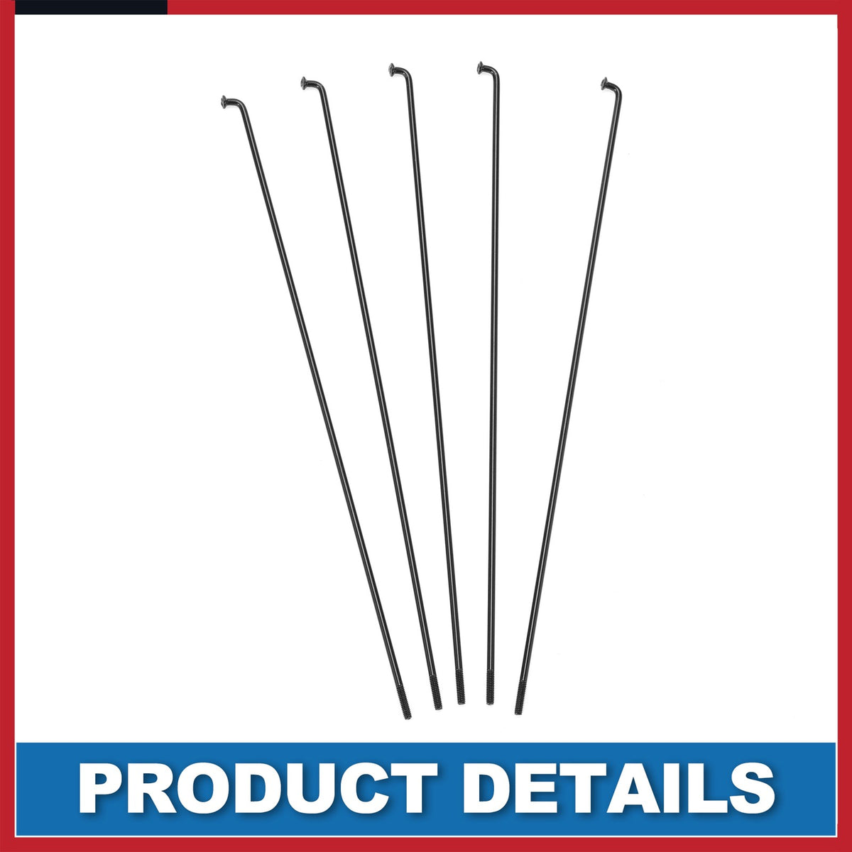 Bike Spoke Kit 14G 235MM Steel Black for Mountain Bikes - 36 Pcs