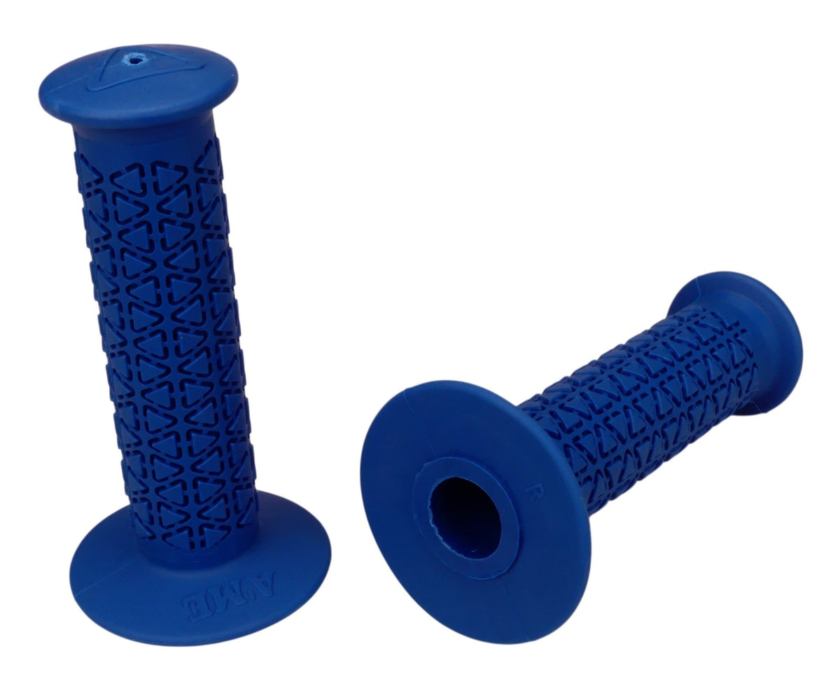 Blue Reissue BMX Bicycle Handlebar Grips - Rounds Bubble Font, 124mm