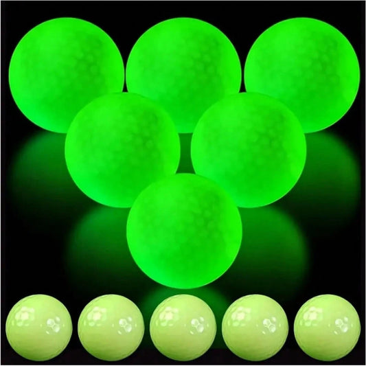 Glow in the Dark Golf Balls - Fluorescent Green Night golf Set, 6 Pack