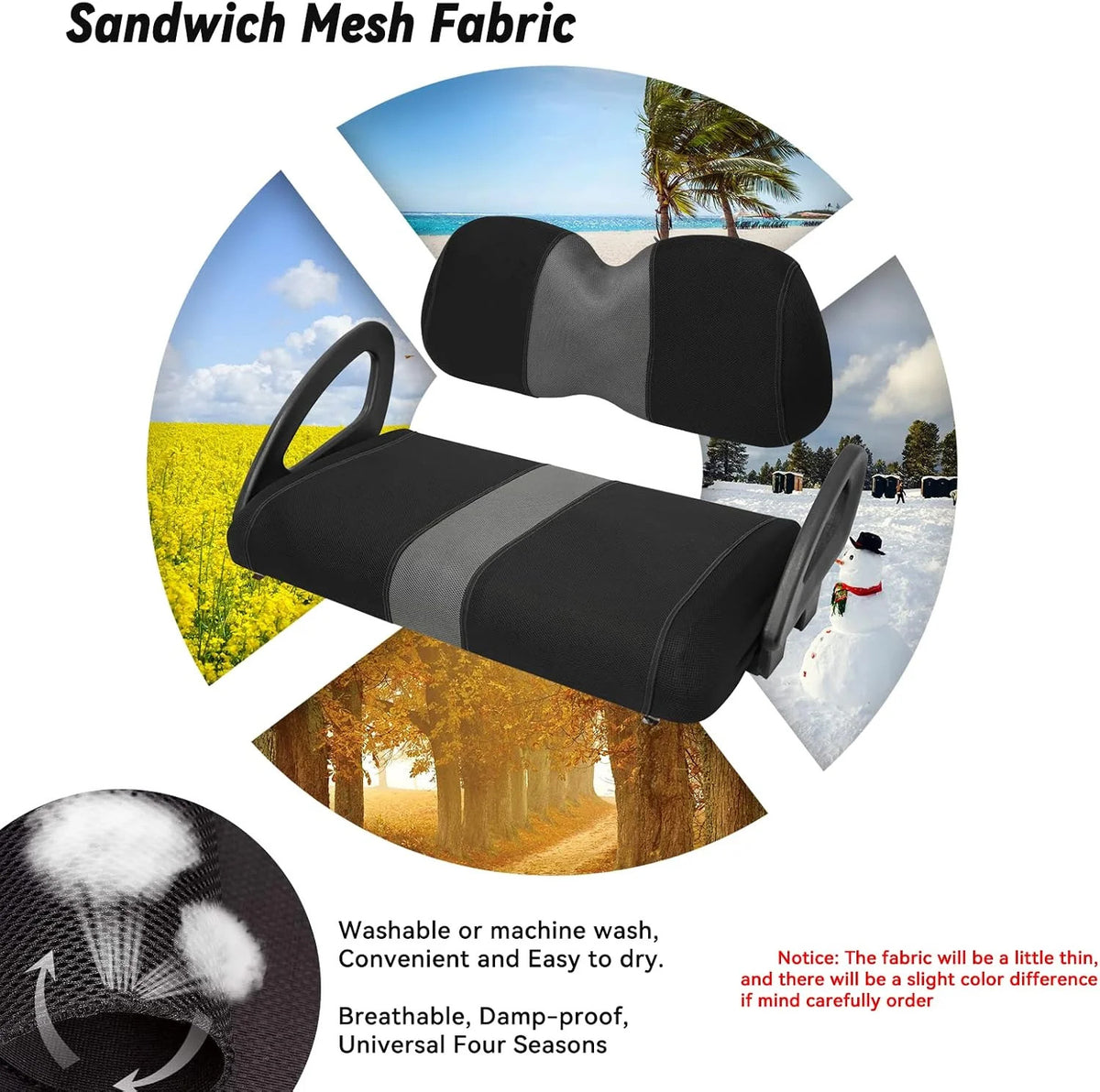 Golf Cart Front Seat Covers for Club Car Precedent 2004-Up - Durable Mesh Protection