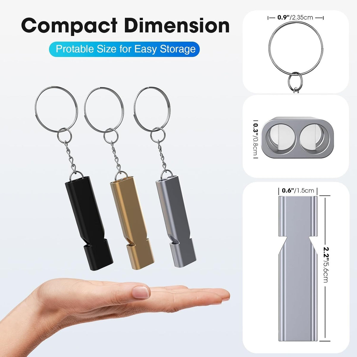 Emergency Survival SOS Whistle Keychain - Loud 120dB Waterproof Outdoor Camping Hiking