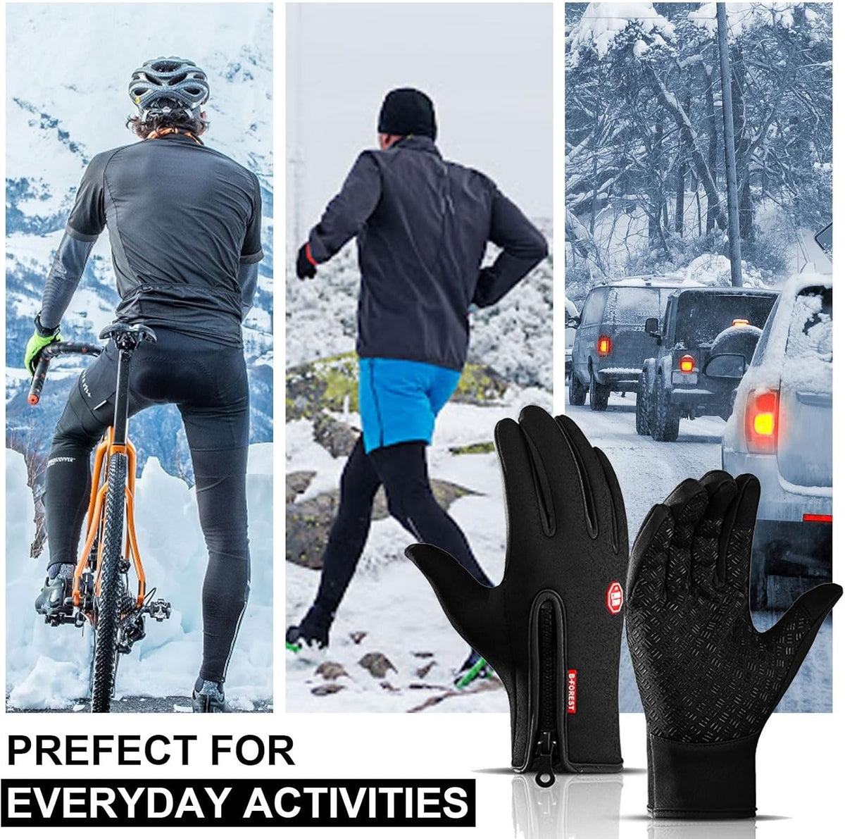 Winter Touchscreen Gloves Waterproof Windproof Thermal Ski Gloves for Men Women