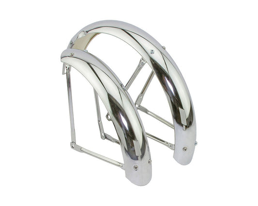 16-Inch Chrome Steel Bicycle Fenders Set - Adjustable Vintage Mudguards