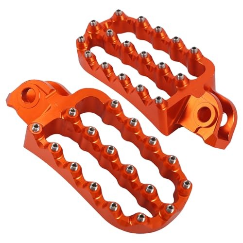 Orange Wide Rider Foot Pegs for KTM Adventure & Dirt Bikes - Aluminum Footrests