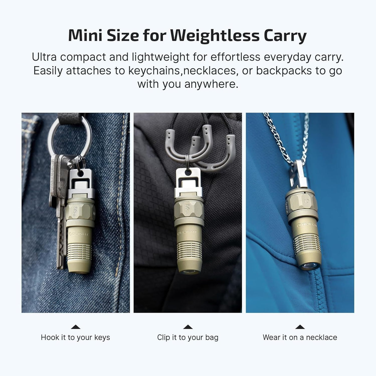 Rechargeable Keychain Flashlight with USB-C Charging - 80 Lumens, Olight iUltra