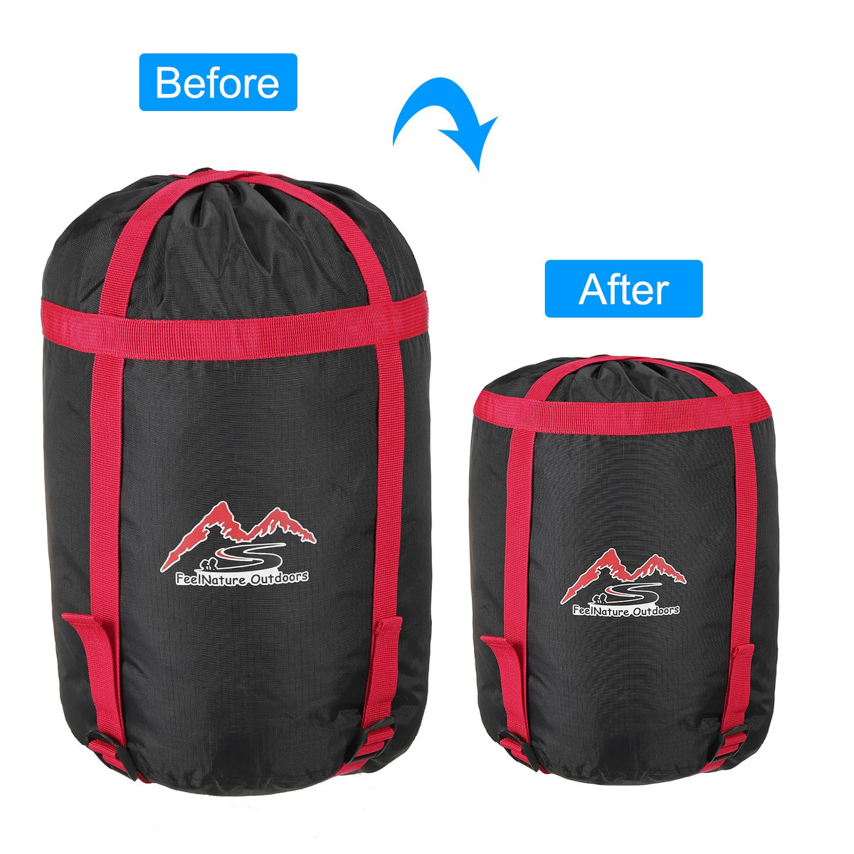 Waterproof Compression Sack for Sleeping Bag Clothes & Gear - S Size, 2 Pack