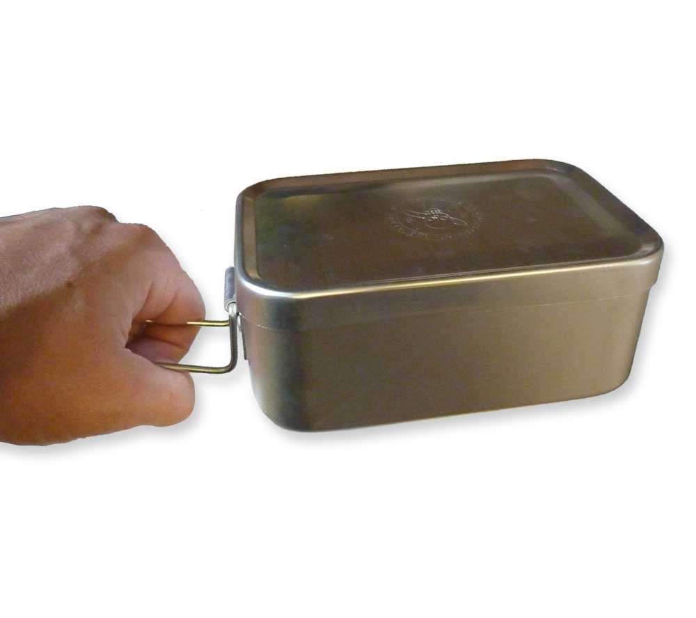 Aluminum Survival Mess Tin with Folding Handle and Lid for Camping and First Aid