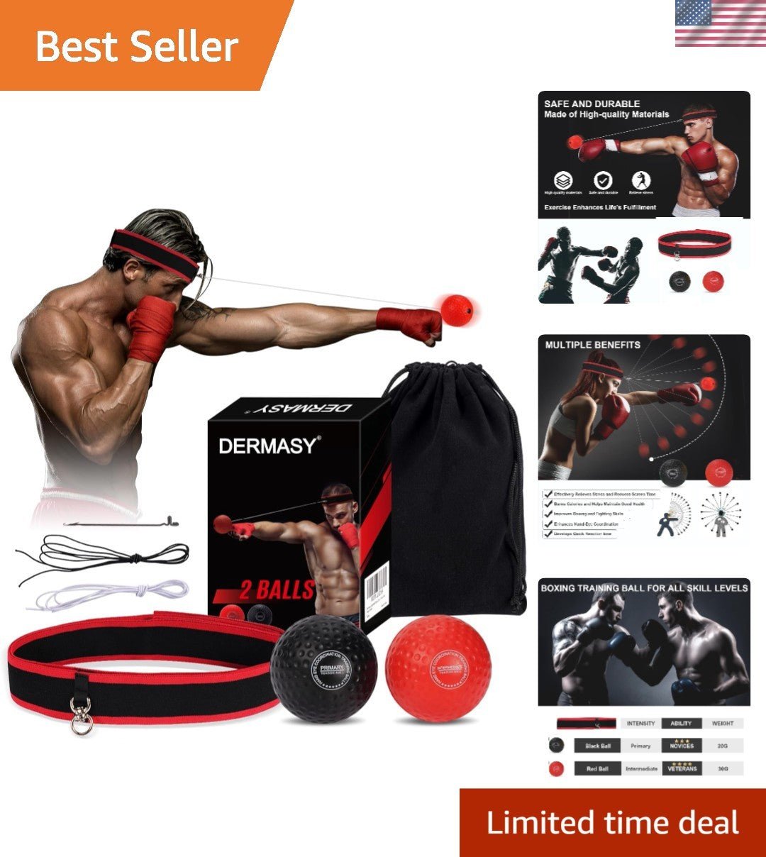 Portable Boxing Reflex Balls for Speed and Agility Training