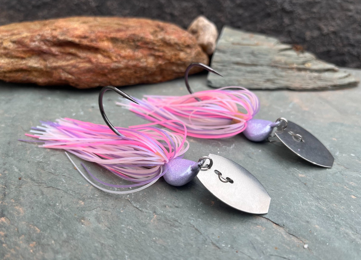 Vibrating Bladed Swim Jigs - 2 Pack for Bass Fishing, Multiple Weights