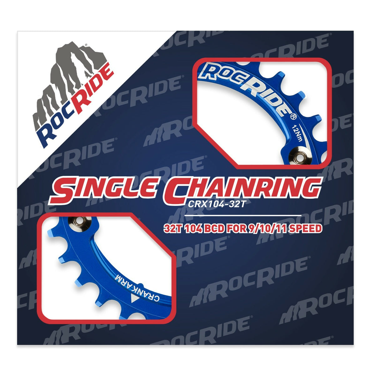 Bicycle Narrow Wide Chainring 104 BCD for 9/10/11 Speed - 30T or 32T Options