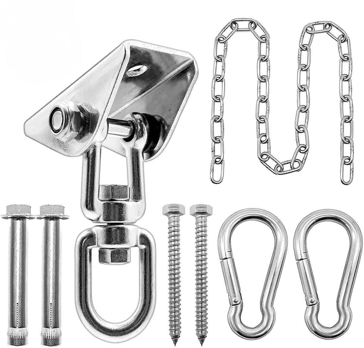 Heavy Duty Hammock Hanging Kit with 39-Inch Steel Chain & Swivel - Supports 1000lbs