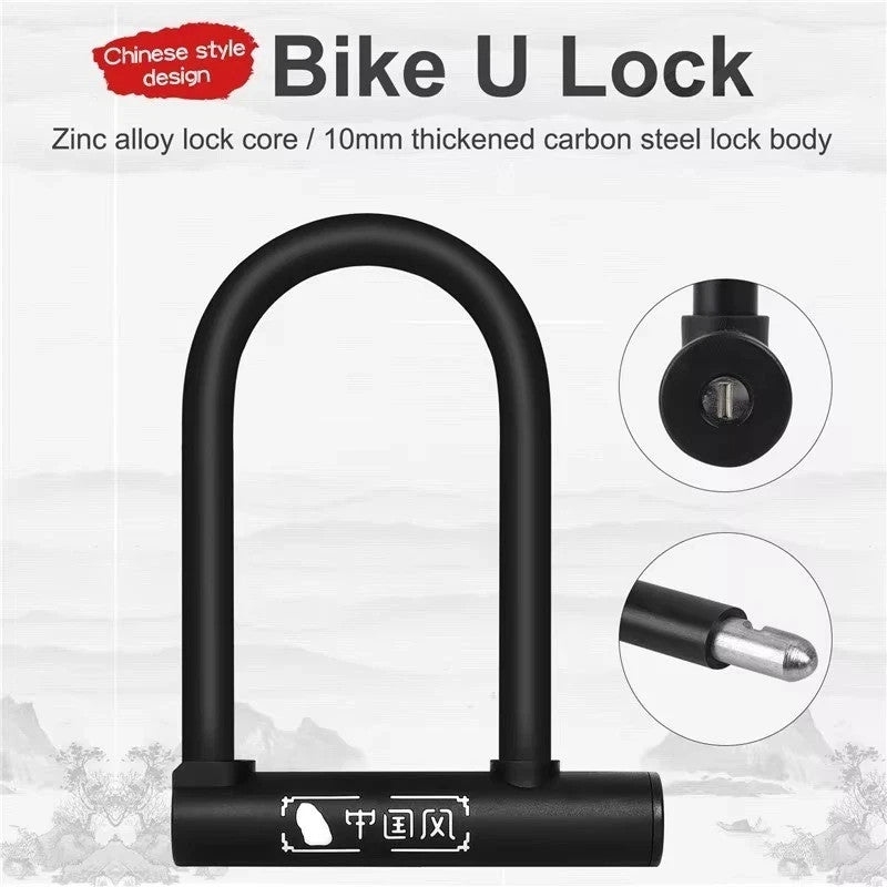 Heavy Duty Steel U Lock Bicycle Security Lock for Mountain & Road Bikes