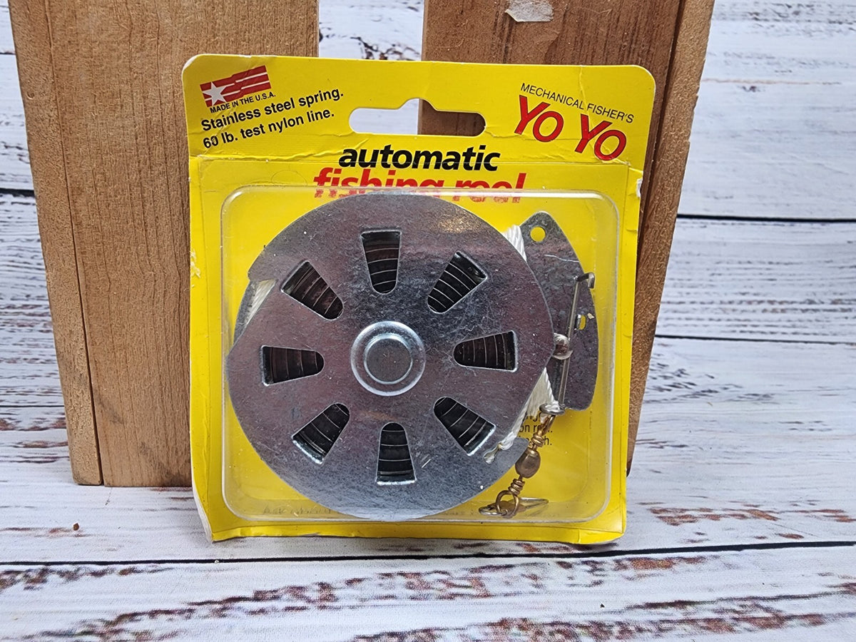 Vintage Mechanical Fisher Galvanized Mechanical Fishing Reel Made in USA